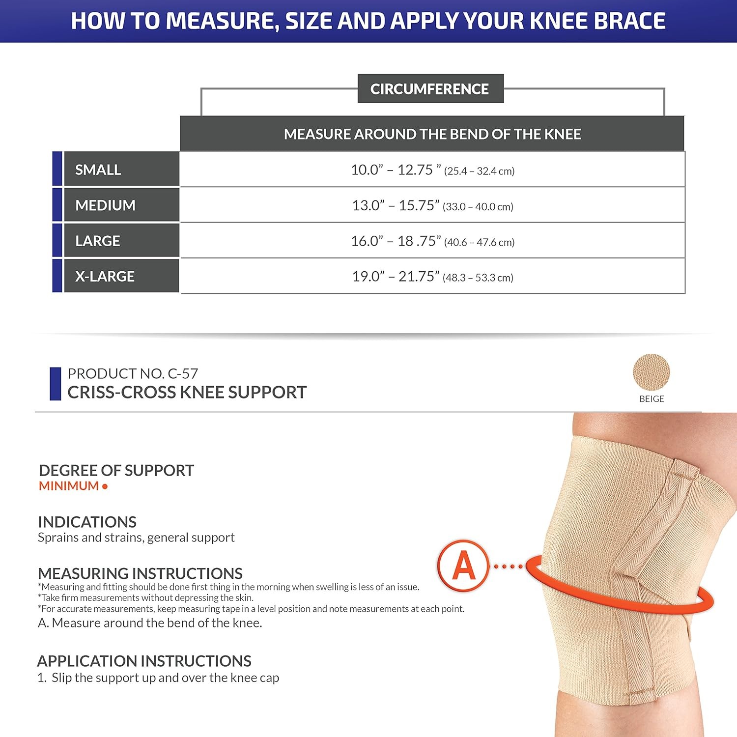 Champion Criss-cross Knee Support C-57 Large