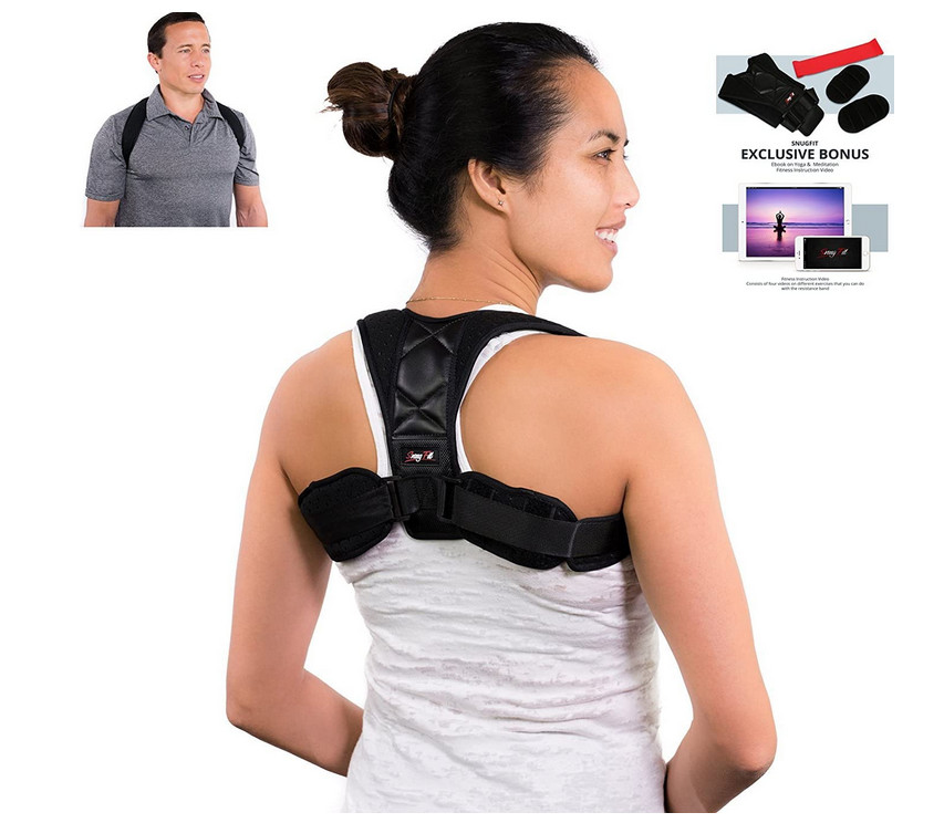 Posture corrector adjustable 29” – 40” clavicle support brace for back pain