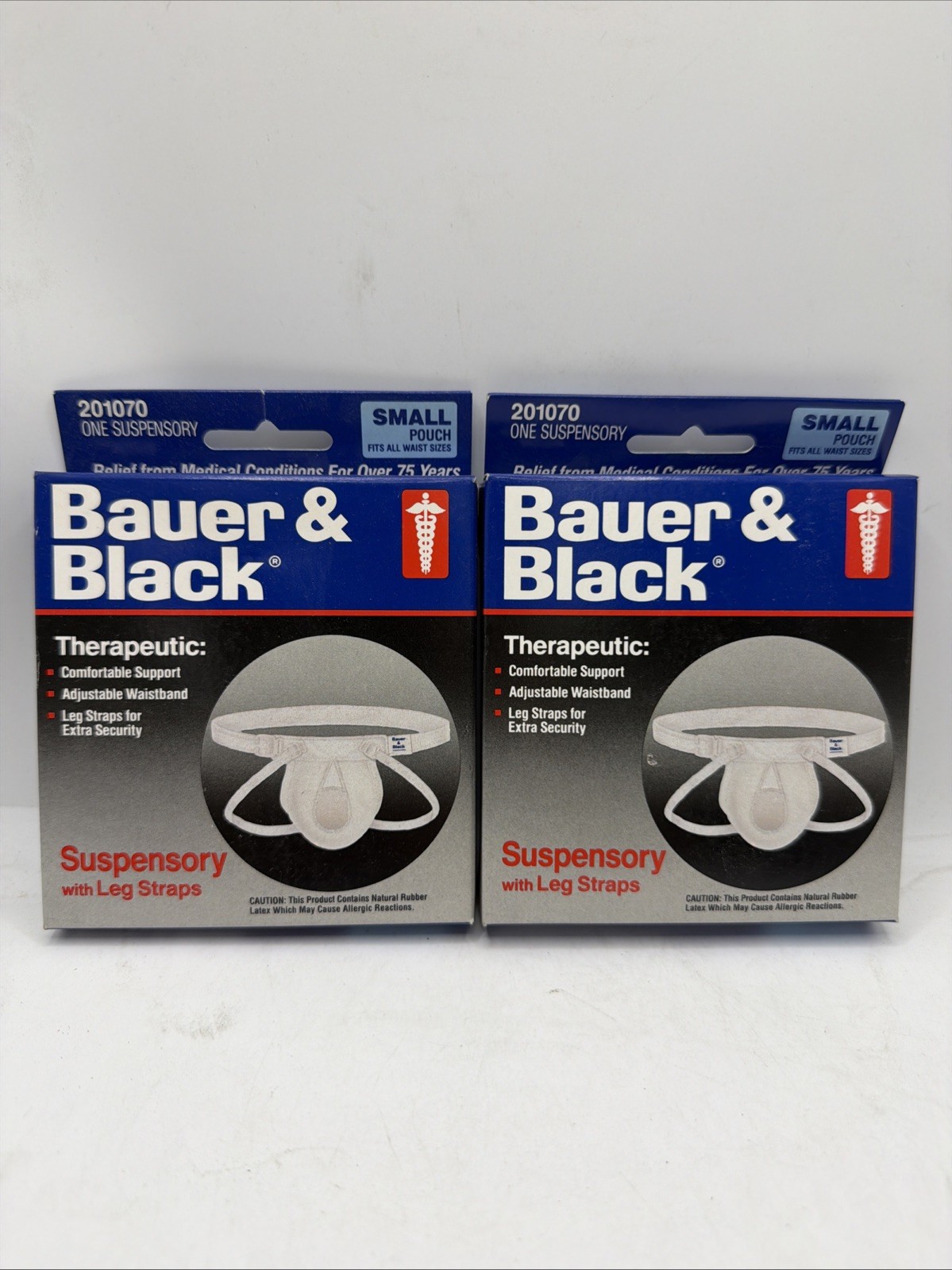 3 Pack 201070 Bauer & Black Adult Therapeutic Jock Strap With Leg Straps Small