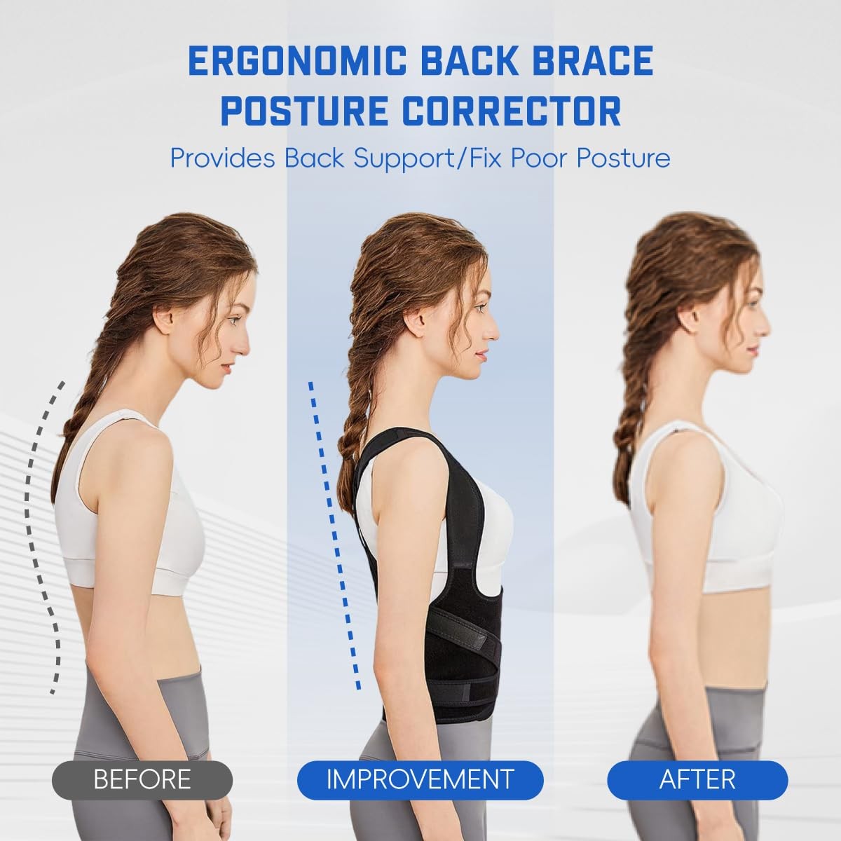 Back Brace Posture Corrector for Women & Men, Adjustable Shoulder Straightene…