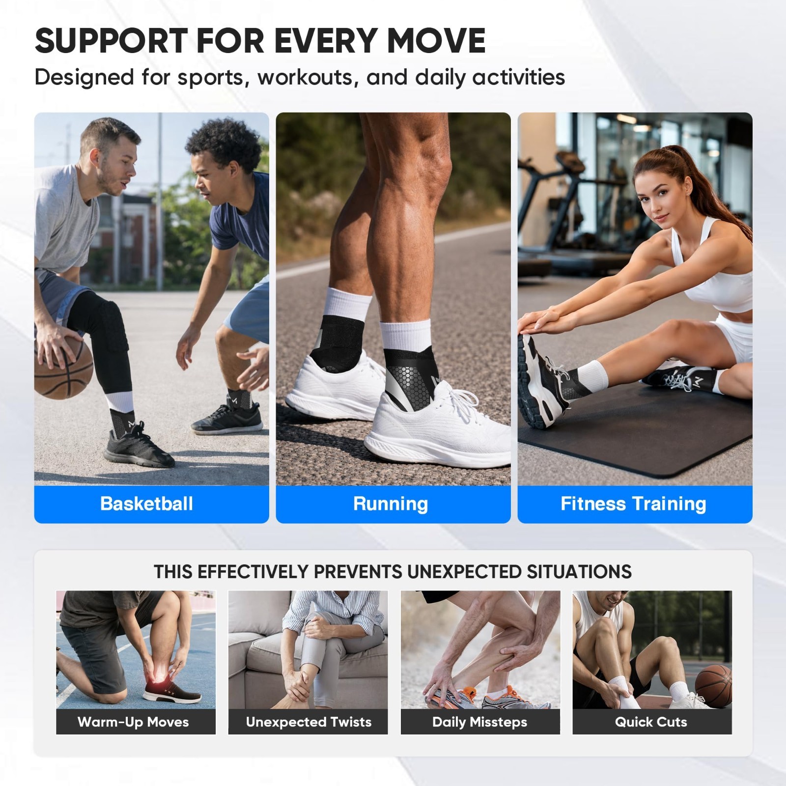 2 Pack Ankle Brace Compression Support – Adjustable, Pain Relief, Injury Recover