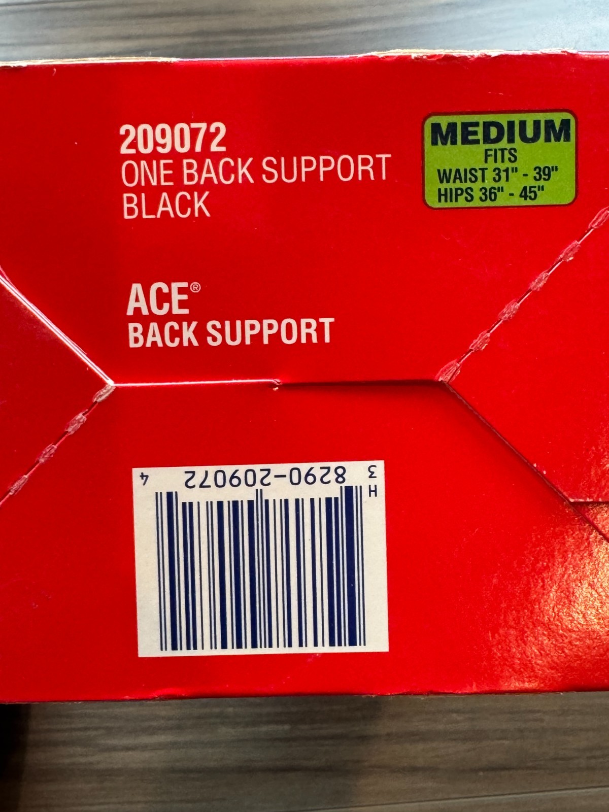 Ace Adjustable Back Support Black Medium Fits Waist 31″-39″ and Hips 36″-45″