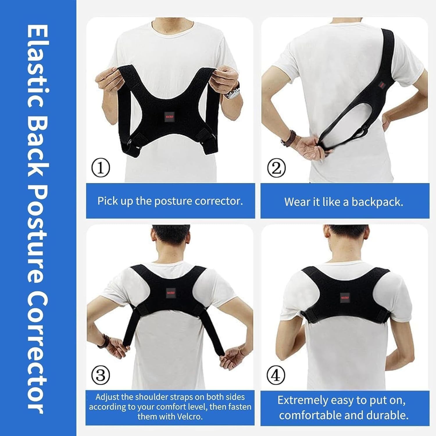 Neoprene Posture Support Brace for Men & Women – Adjustable & Durable Medium Fit