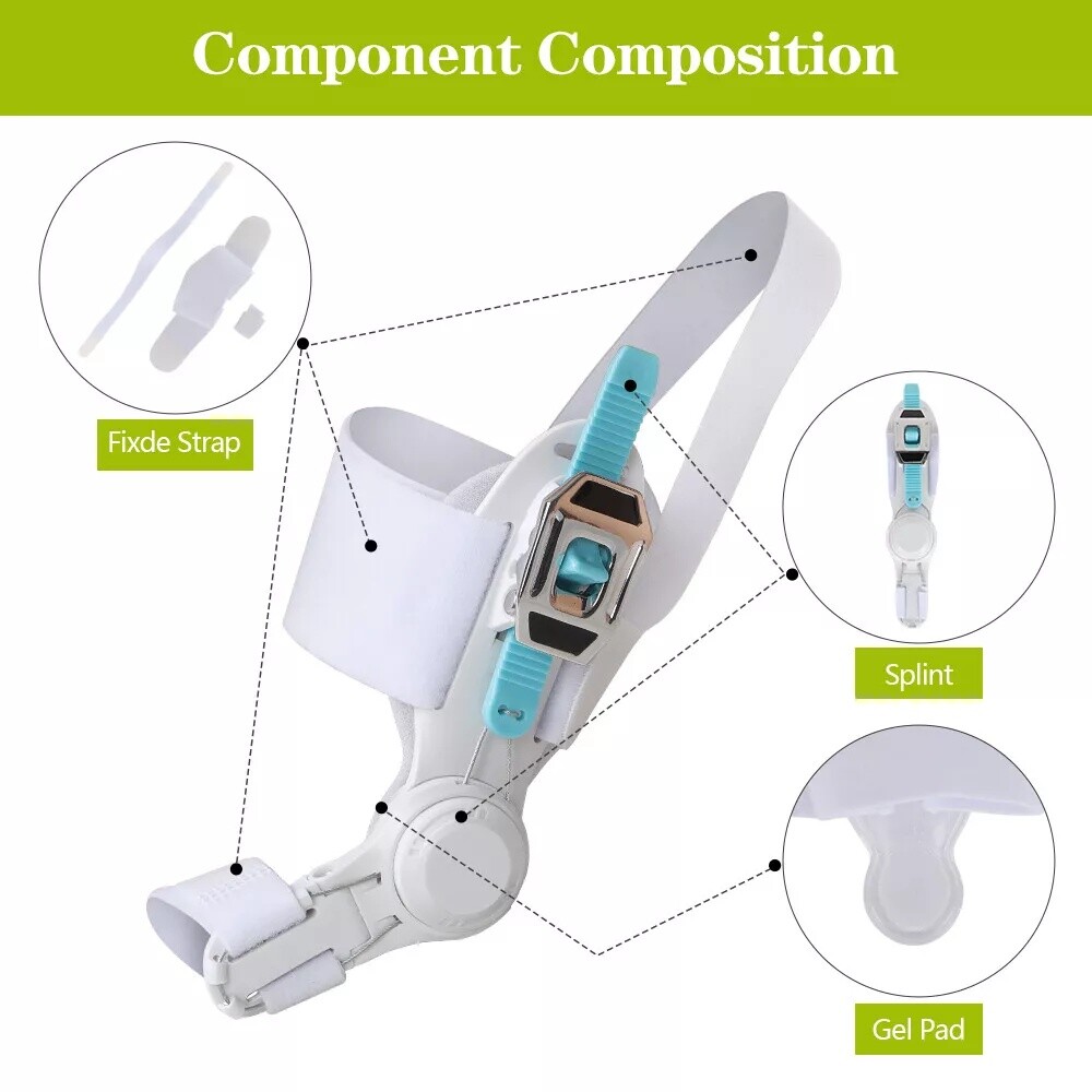 Adjustable Hallux Valgus Corrector Bunion Splint Hummer Toe Straightener Strap