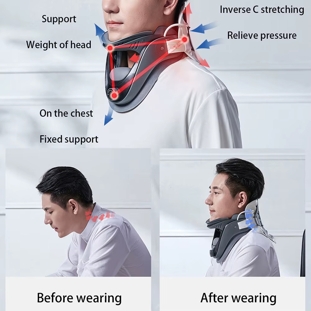 Cervical Neck Traction Device, 5 Airbag Support for Neck Pain Relief Neck Stretc