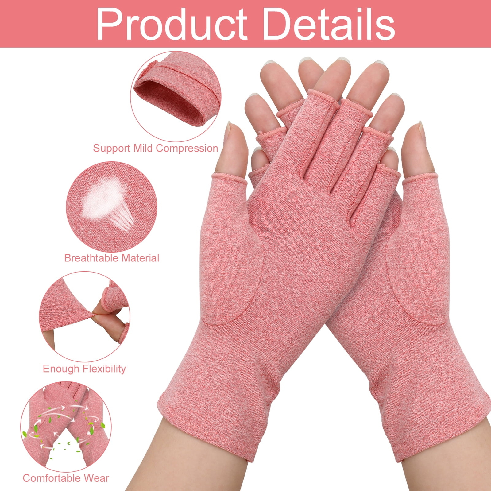 3 Pairs Arthritis Compression Gloves for Women Men Strengthen Compression Gloves