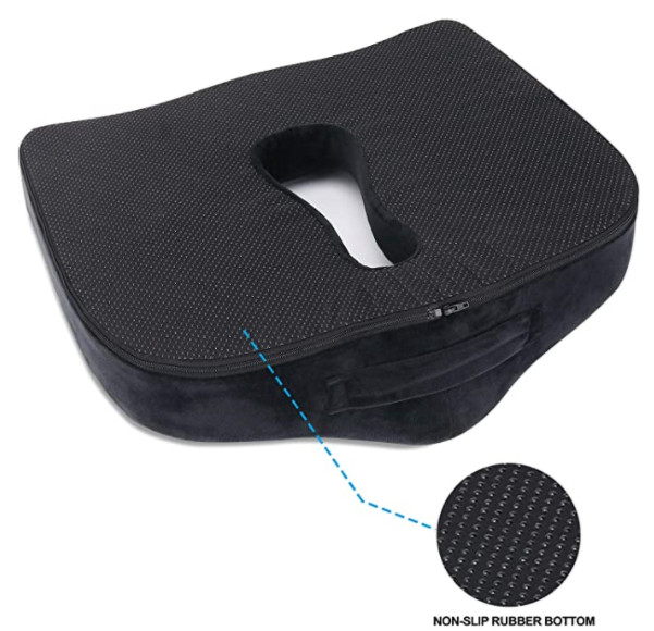 SnugPad Premium Orthopedic Memory Foam Cushion for Office Chair (Black)