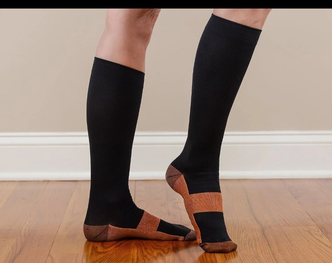 5 Pair Compression Socks Pain Relief Calf Leg Foot Support Stocking Copper 2XL