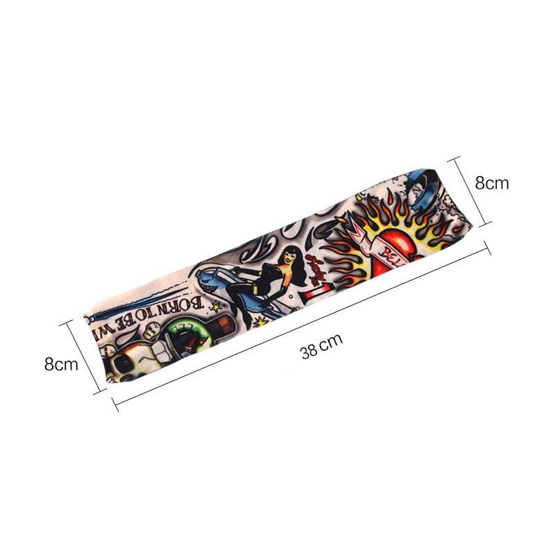 6PCS Tattoo Arm Sleeves UV Protection Elastic Covers for Cycling & Parties