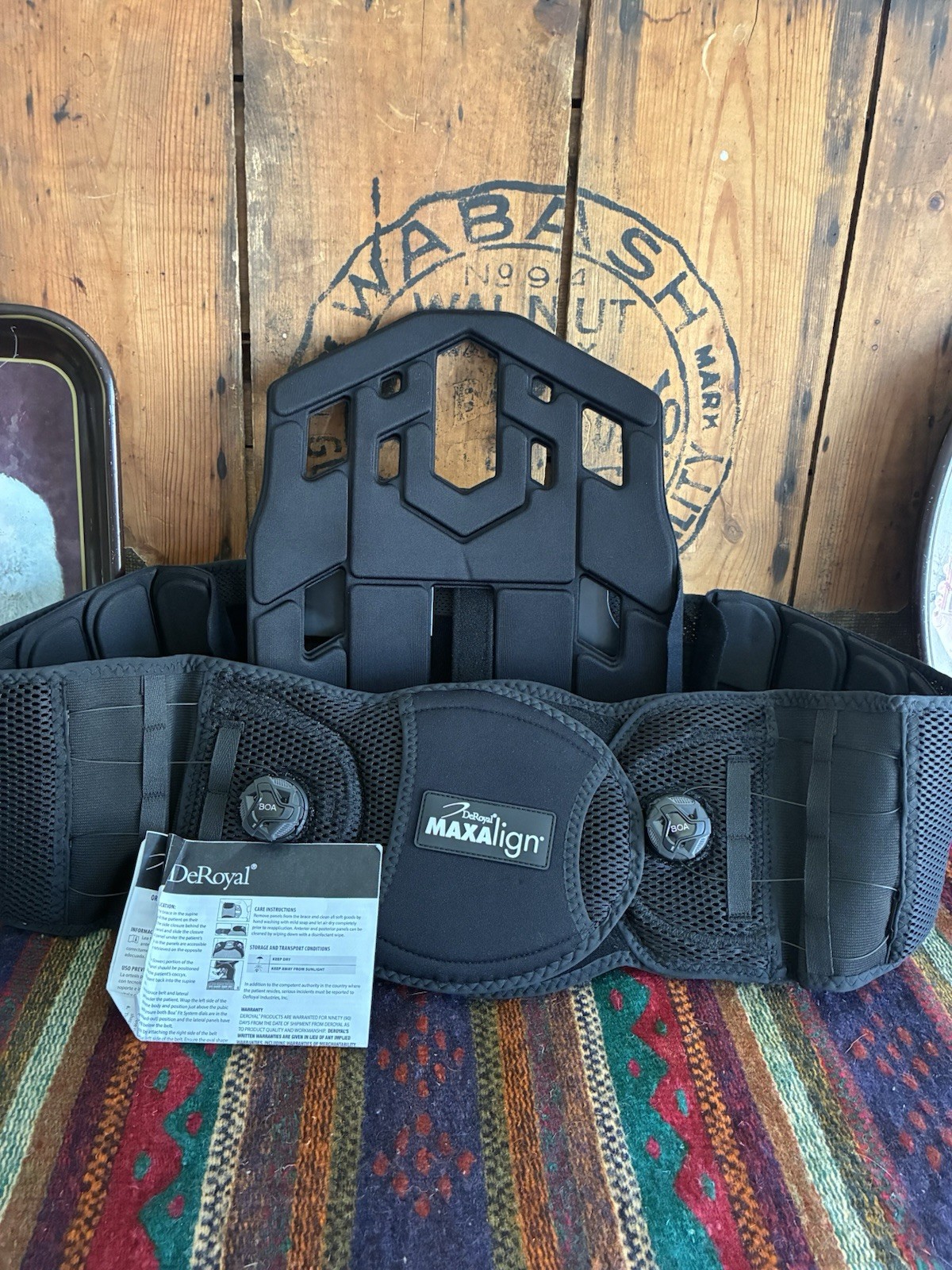 DeRoyal MAXAlign Back Brace Universal Size Orthopedic BOA Spine Support Black
