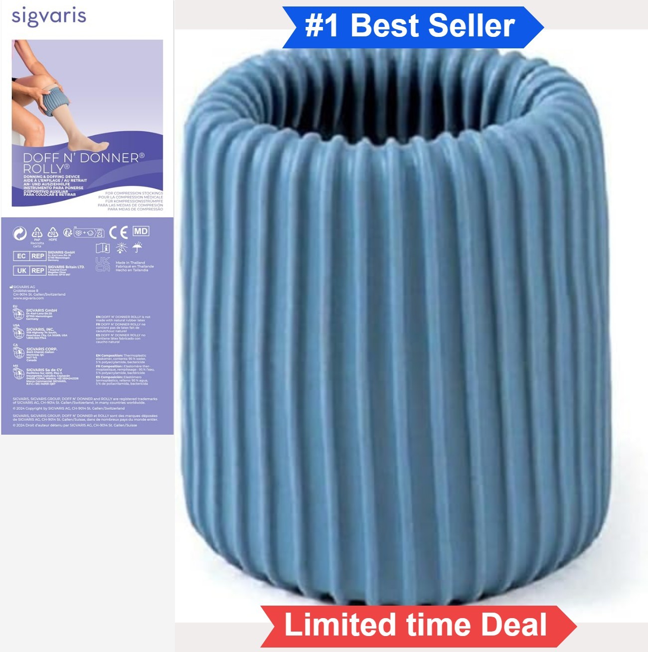 Compression Sock Aid Donning Doffing Tool Cone for Stockings Caregiver Mobility