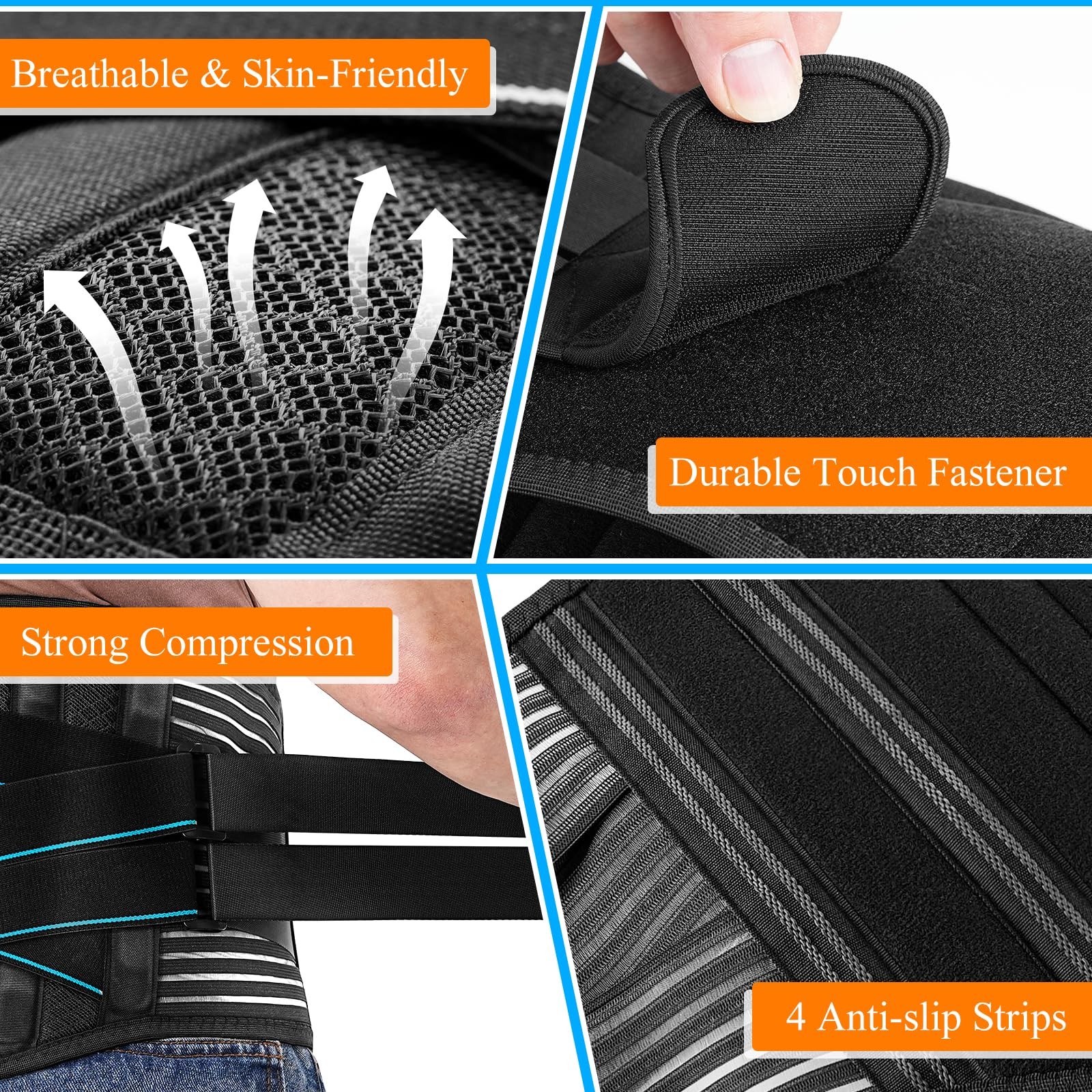 Plus Size Back Brace for Men Women with 9X Strong Support, Idea for Long Time…