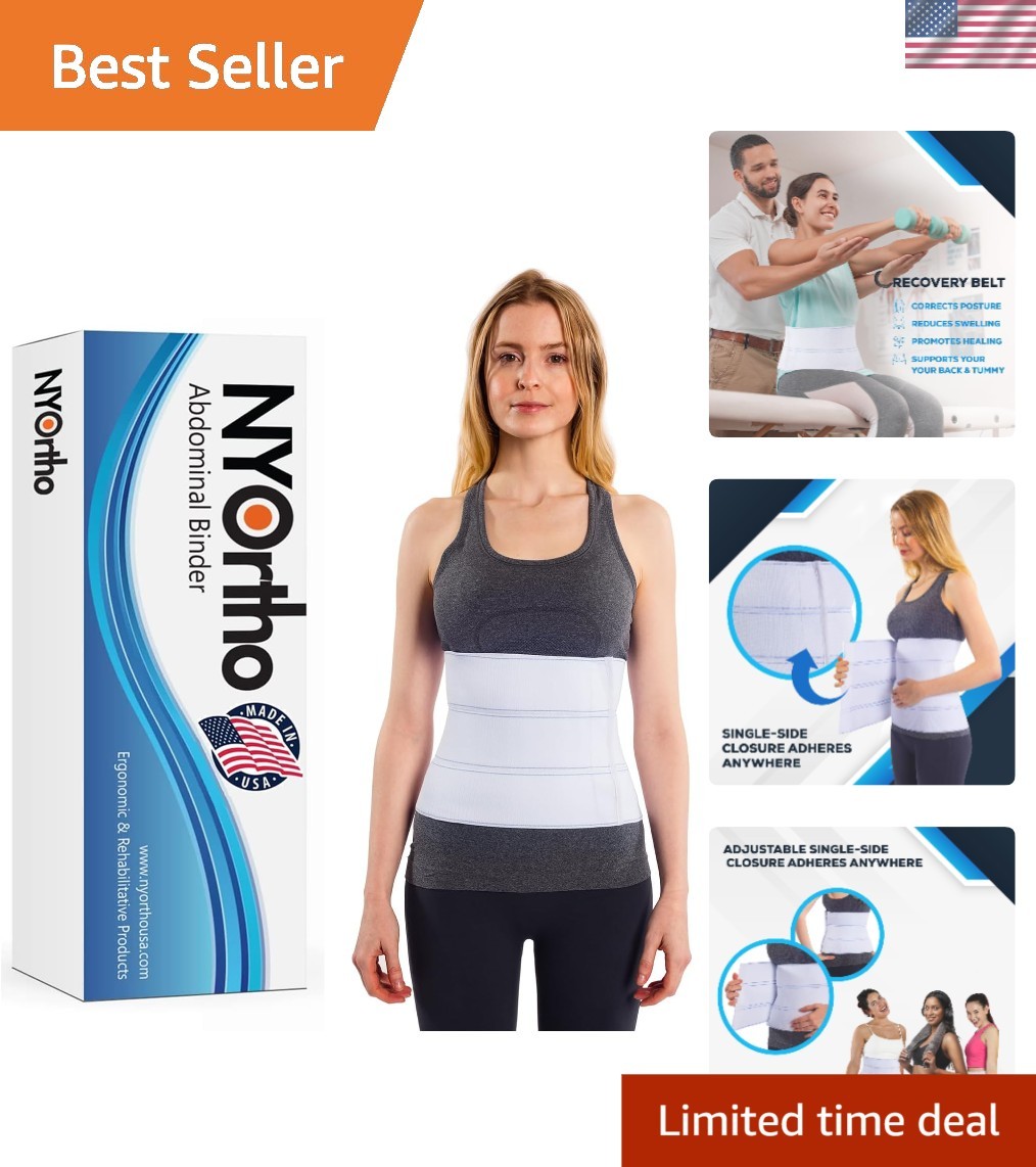 Unisex 3-Panel Abdominal Support Belt – Comfort & Recovery for 60-75 Inch Waist