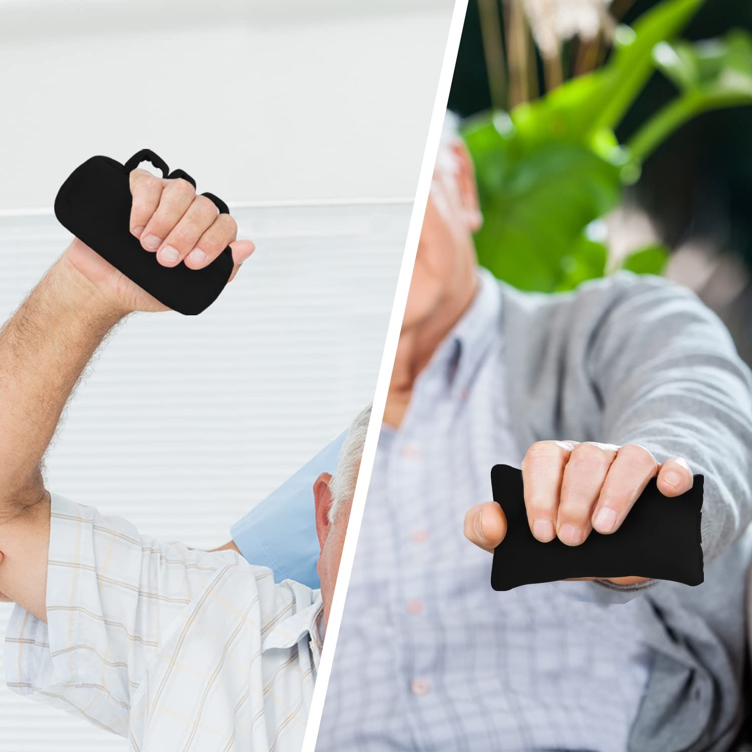 SWISSELITE Hand Contracture Cushion, Grab Pad Regular Black