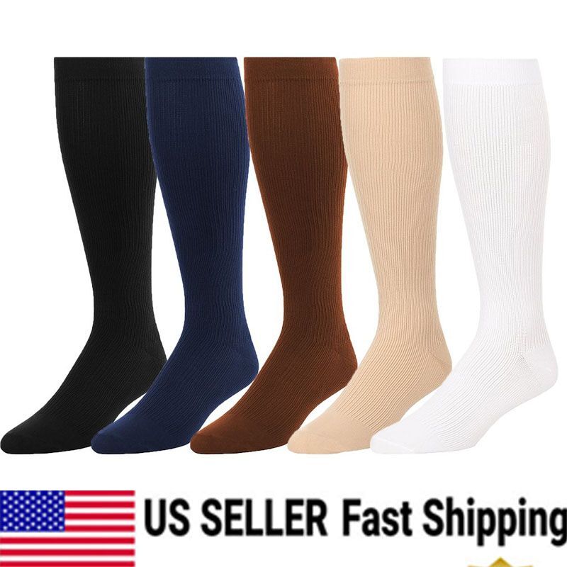 1/2/5Pairs Compression Socks Stockings Knee High Energy Support Recover Womens