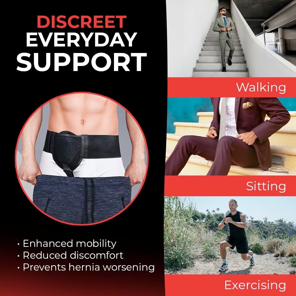 Hernia Support Belt Post Surgery Truss Inguinal Groin Adjustable Waist Strap US