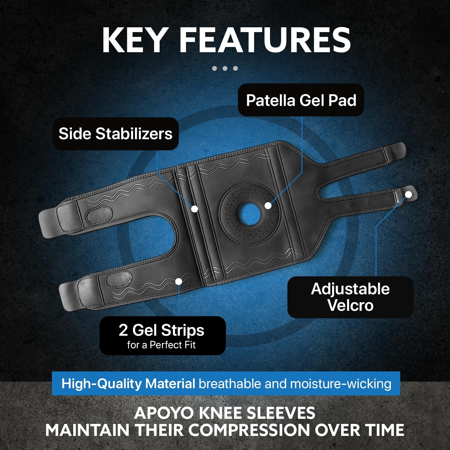 APOYO Knee Brace for Women & Men – Sleeve For Pain Relief Small, Blue