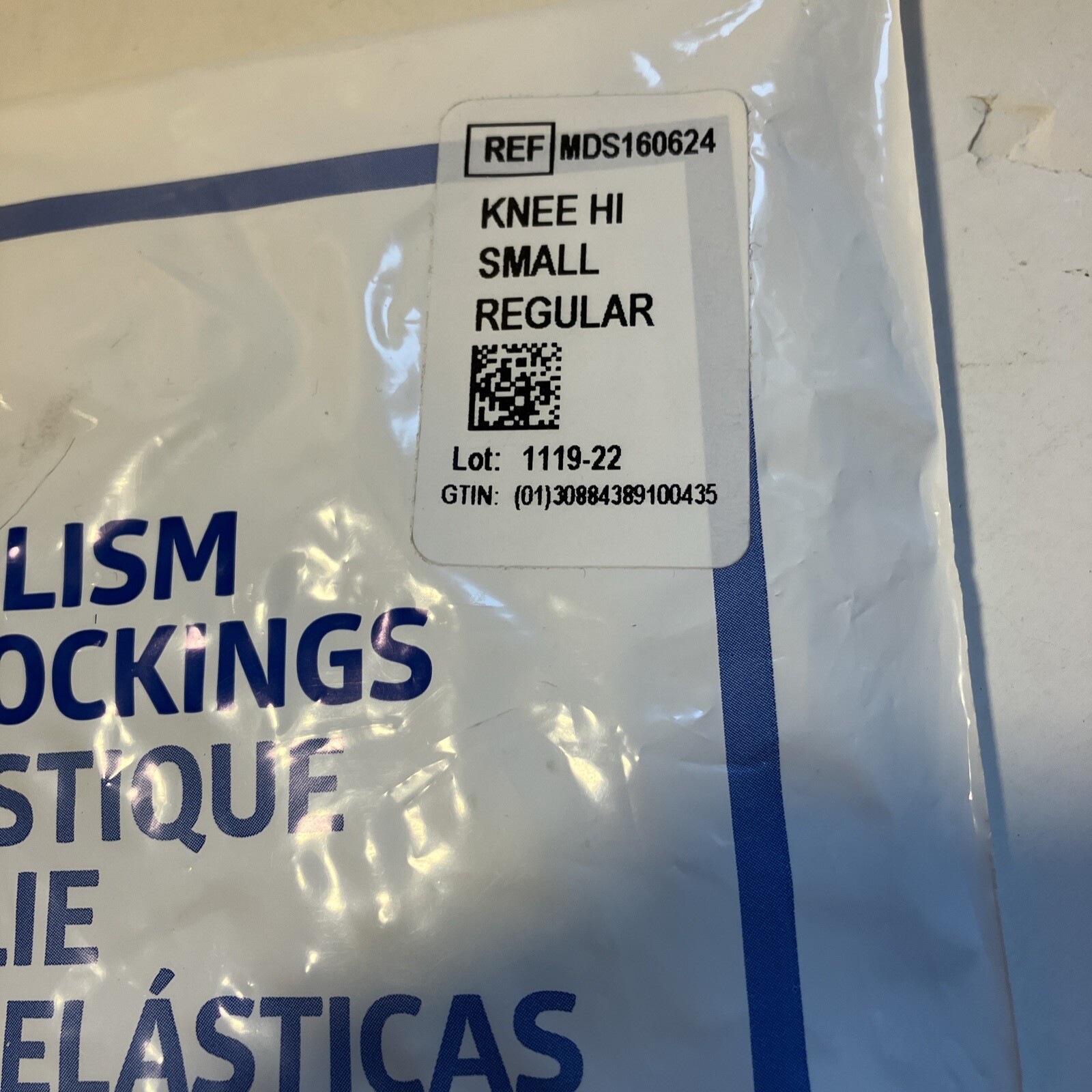 NEW Anti-Ebollism Elastic Stocking Medline Knee hi Small 10″-13″ Calf White