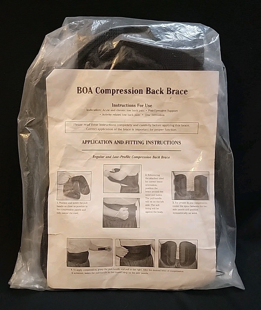 The BOA Compression Back Brace Low Profile Support Adult Size XL Top Shelf Ortho