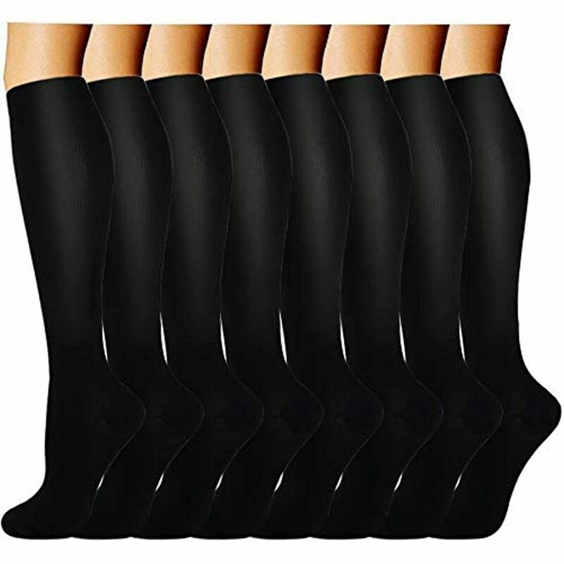3 Pack Compression Socks (8-15mmHg) Moisture Wicking Support Stockings US