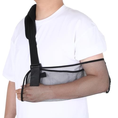 Adjustable Mesh Shoulder Arm Sling Immobilizer for Left/Right Arm – Black