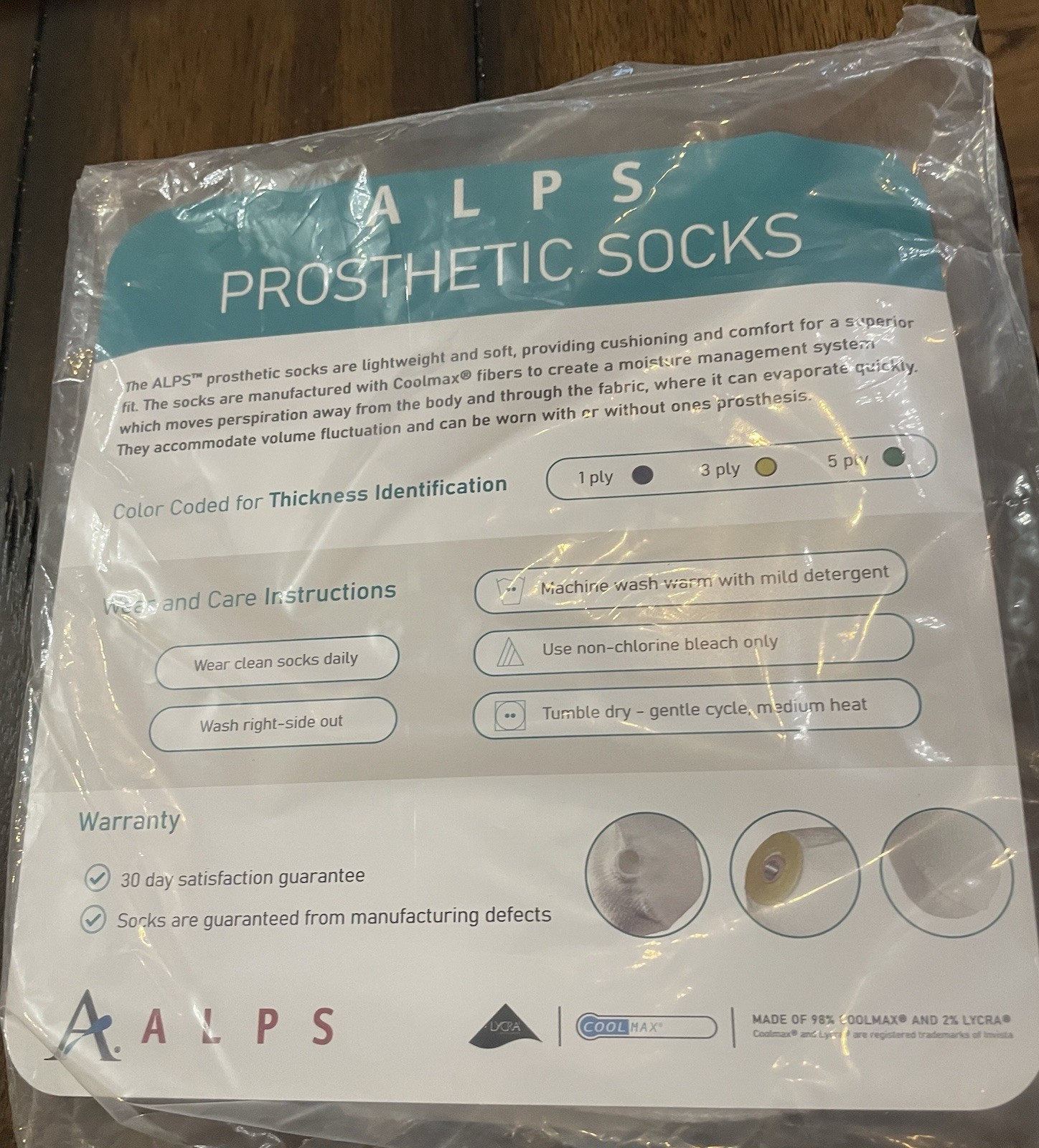 alps prosthetic Sock Size 1