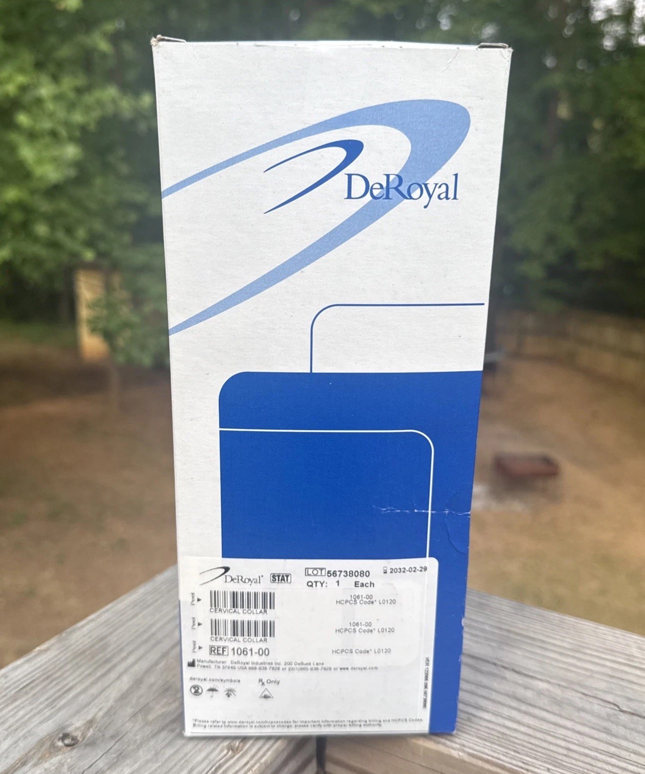 DeRoyal Cervical Collar 1061-00 Firm Density Foam 2.5 Universal 22” Cotton Cover