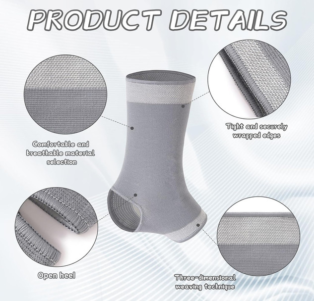 2 Pack Ankle Brace Compression Sleeve Black Medium Support Wrap Men Women
