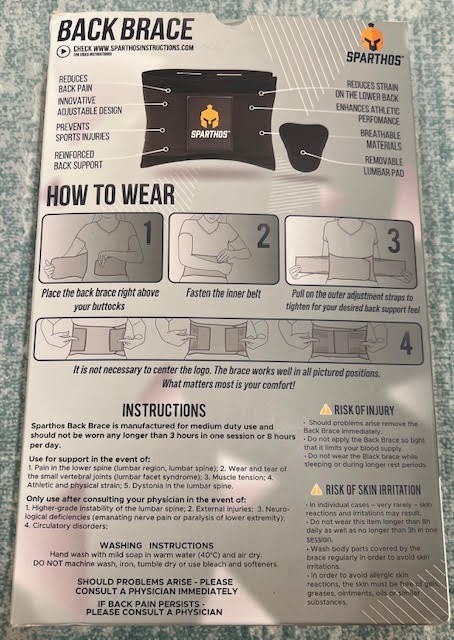 Sparthos Back Brace, Lower Back Support, Size L, Beige, Men & Women, NEW