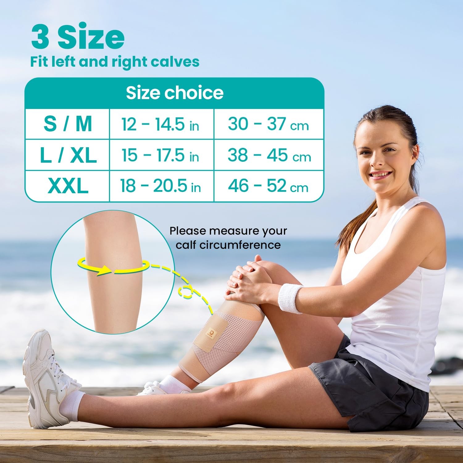 Calf Brace Compression Sleeve for Torn Calf Muscle fit Men & , Innovative 2 L…