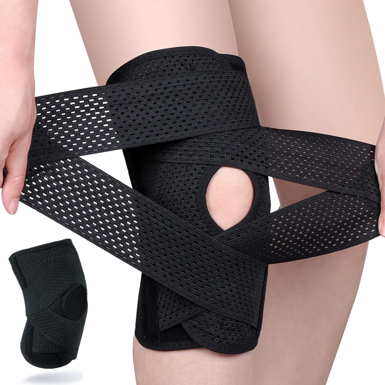 Knee Brace with Side Stabilizer Relieve Meniscus Tear Pain ACL Arthritis Straps