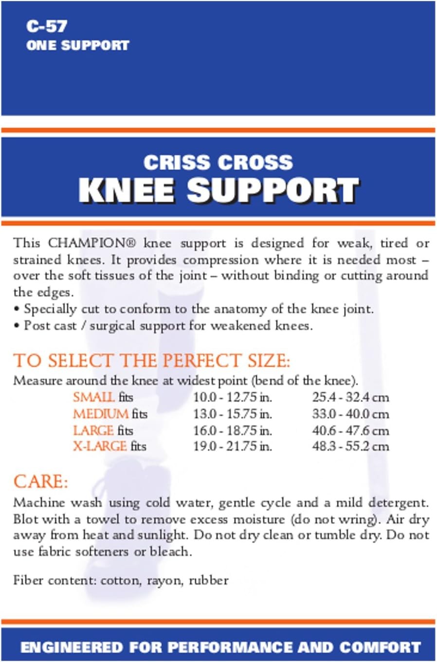 Champion Criss-cross Knee Support C-57 Large