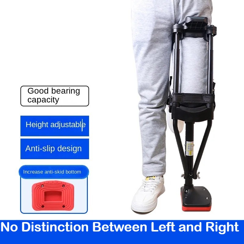 Hands Free Crutch Knee Foot Support Walker Mobility Walking Adjustable Crutches