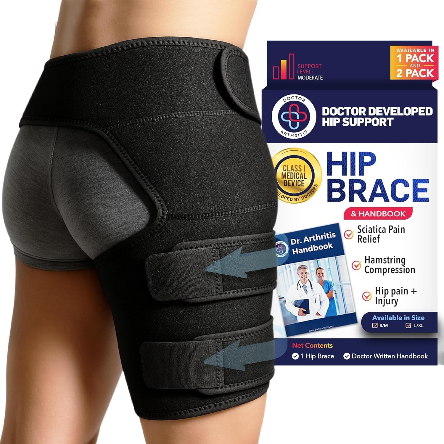 Dr. Arthritis Hip Brace, Adjustable Sciatic Nerve Brace & Stabilizer for Pull…