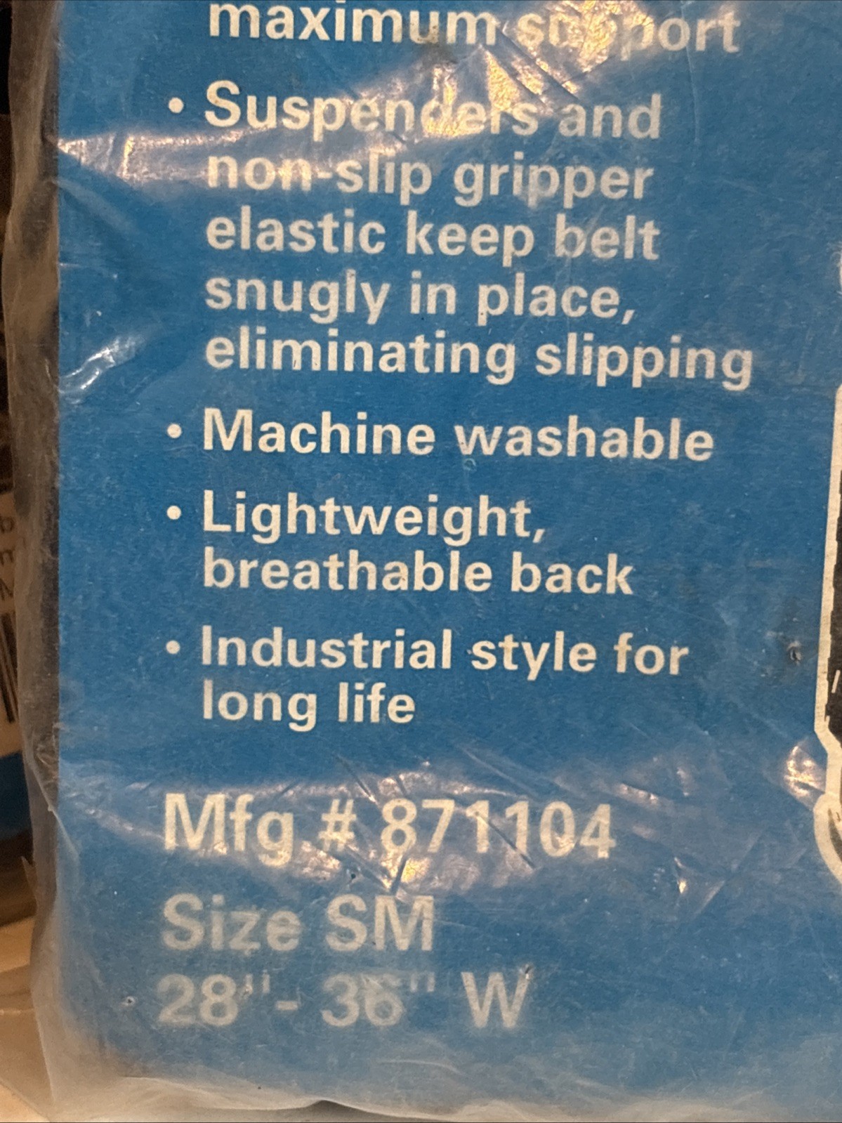 INTERLINE 871102 BACK SUPPORT BELT HEAVY LIFT BRACE SUSPENDERS Lot Of 2 Sm-M
