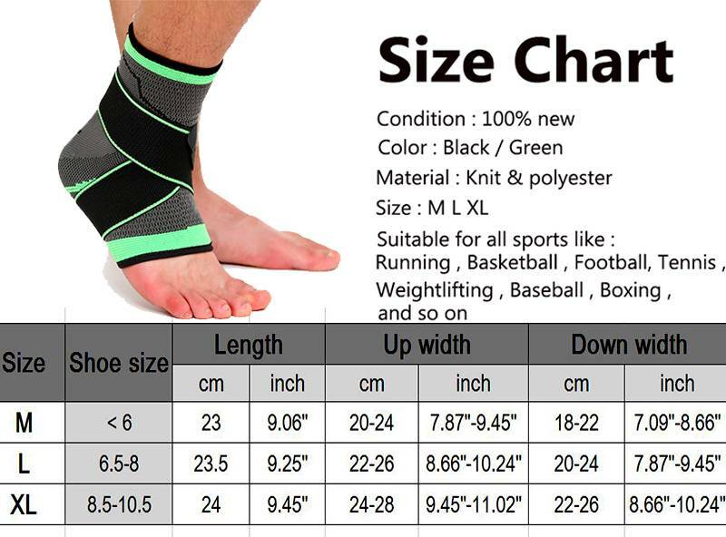 Ankle Brace Support Compression Sleeve Tendon Plantar Fasciitis Pain Relief Belt