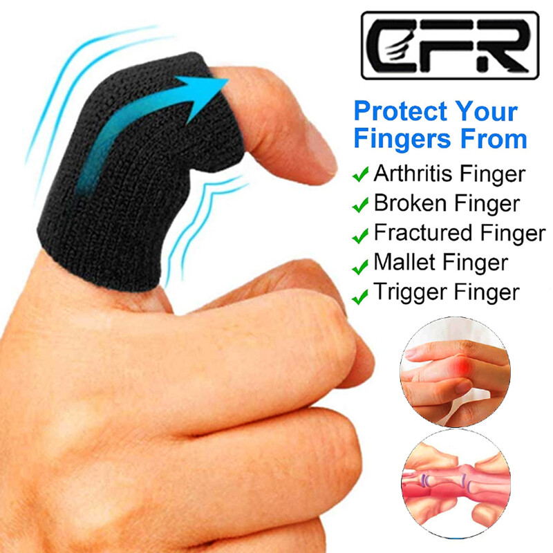 10Pcs Finger Sleeves Brace Splint ElasticThumb Support Sports Protector Wrap US