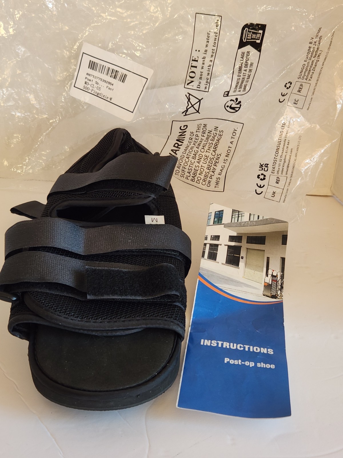 Post Op Shoe – Lightweight Medical Walking Shoes with Adjustable Strap – Medium