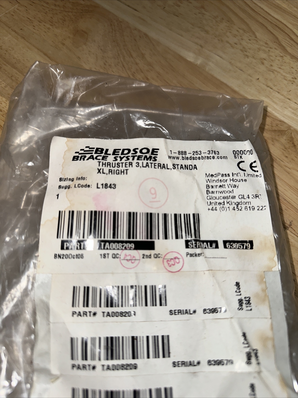 BLEDSOE THRUSTER 3 LATERAL STANDARD XL RIGHT NEW Msrp 649