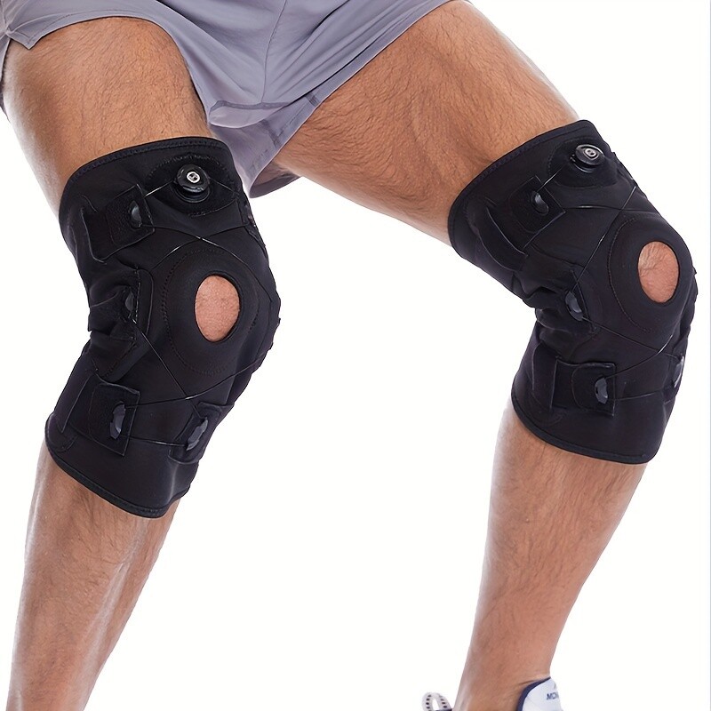 Knee Brace Hinged Compression Sleeve Open Patella Joint Support Stabilizer Wraps