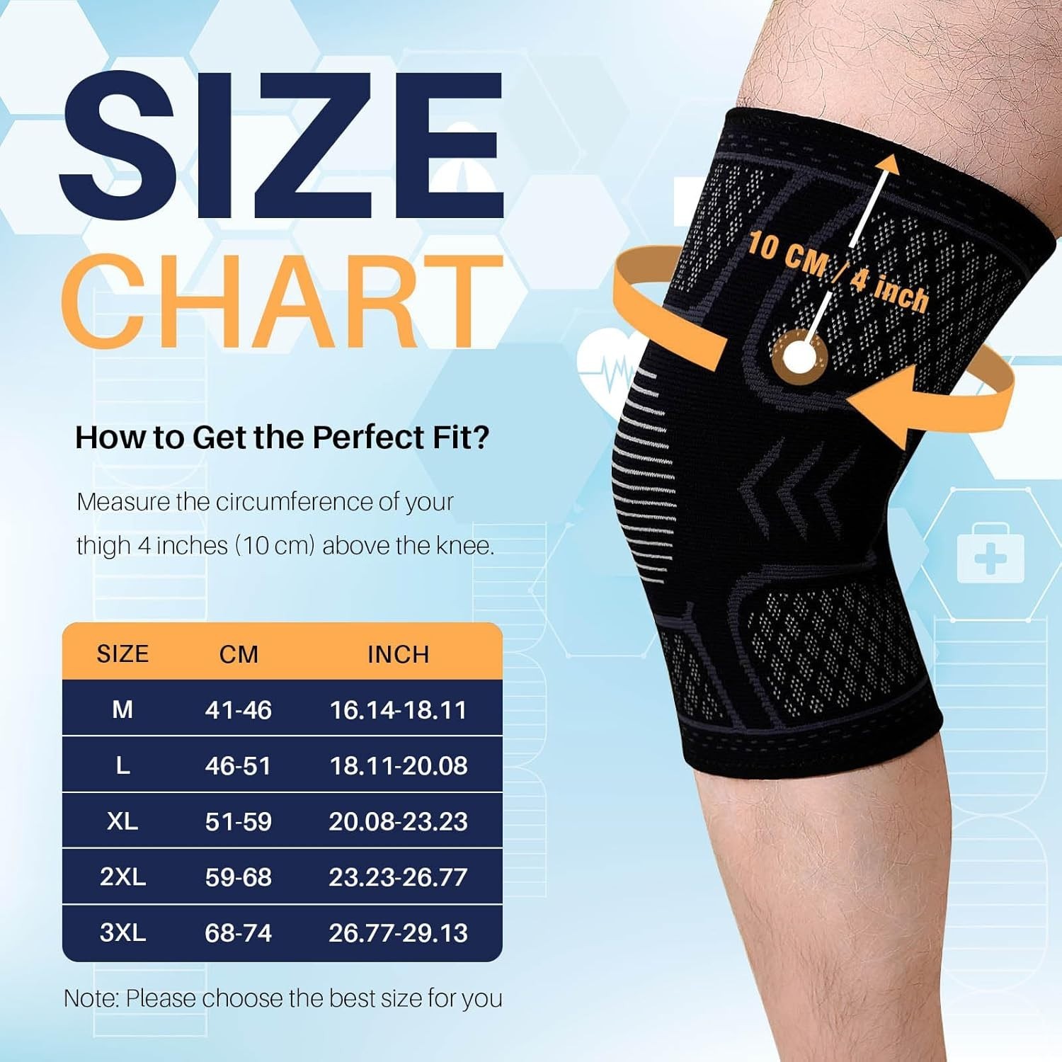 2 Pack Knee Support Sleeve Arthritis Pain Relief, Compression Knee Brace, Black