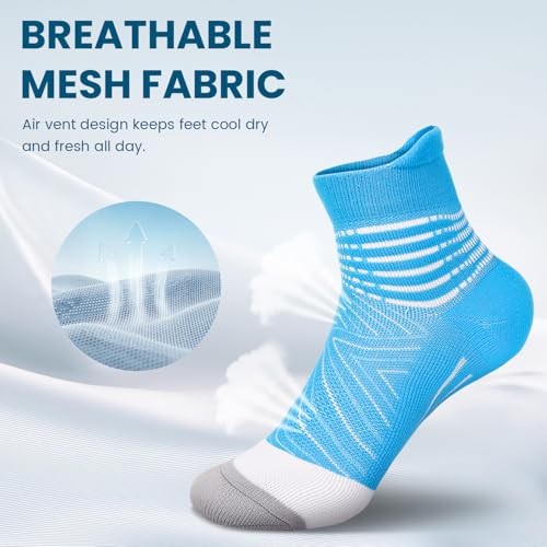 Compression Ankle Support Socks Women – Large Black+white+grey(3 Packs)