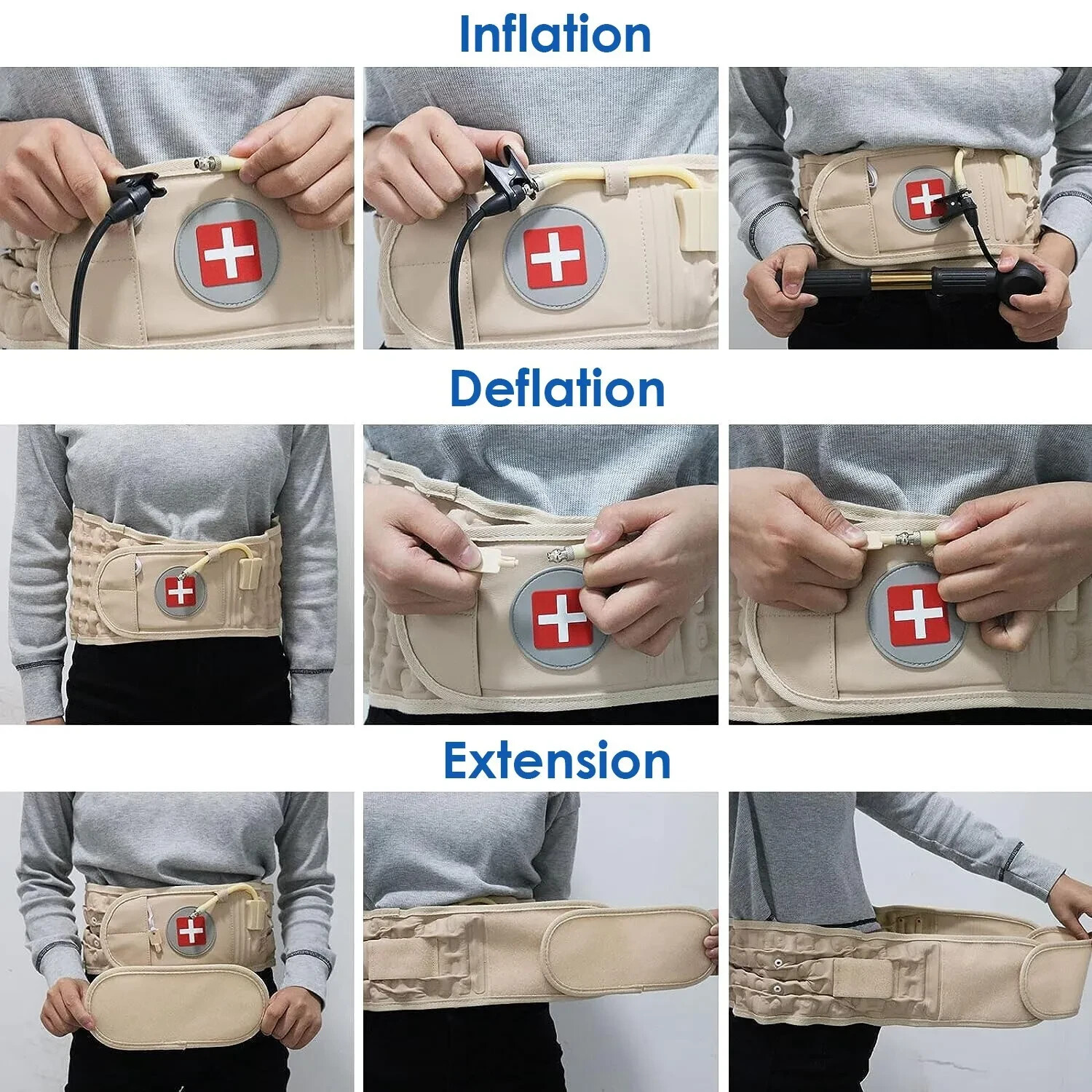 Decompression Belt Back Brace Lumbar Spinal Support & Extender Belt Air Traction