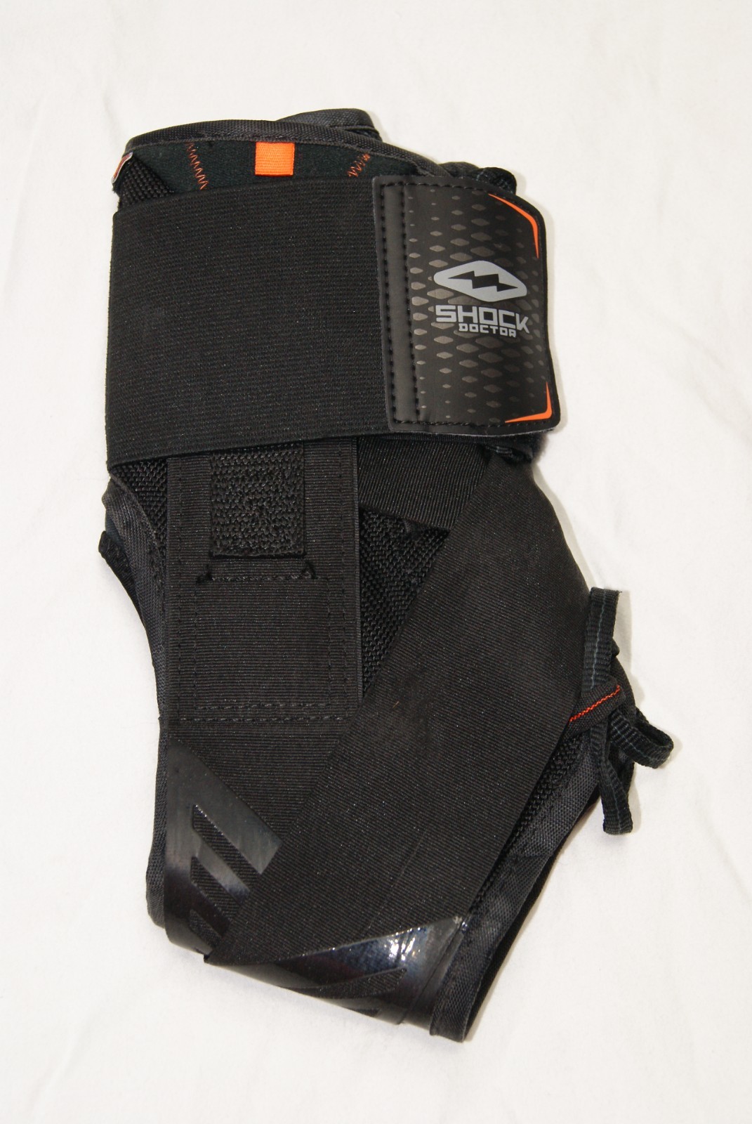 shock doctor ankle brace large black 851 laces under foot wrap hook & loop