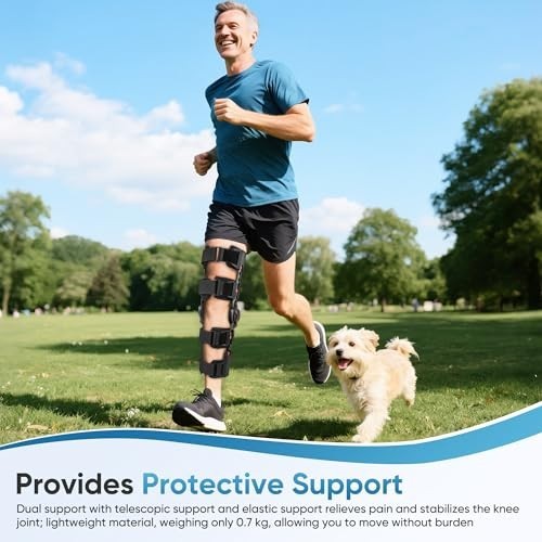 Hinged Knee Brace with Side Stabilizers for Men and Women Black