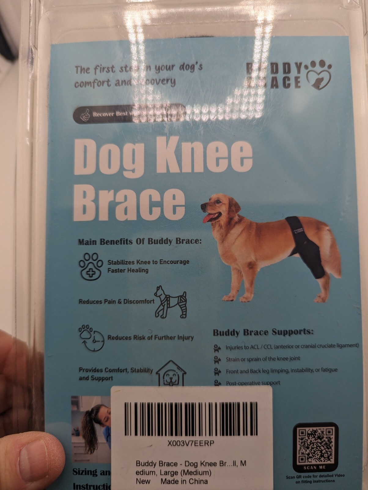 Dog Knee Brace, Dog Leg Brace Dog ACL Brace Hind Leg, Dog Hip Brace, Size: M, L