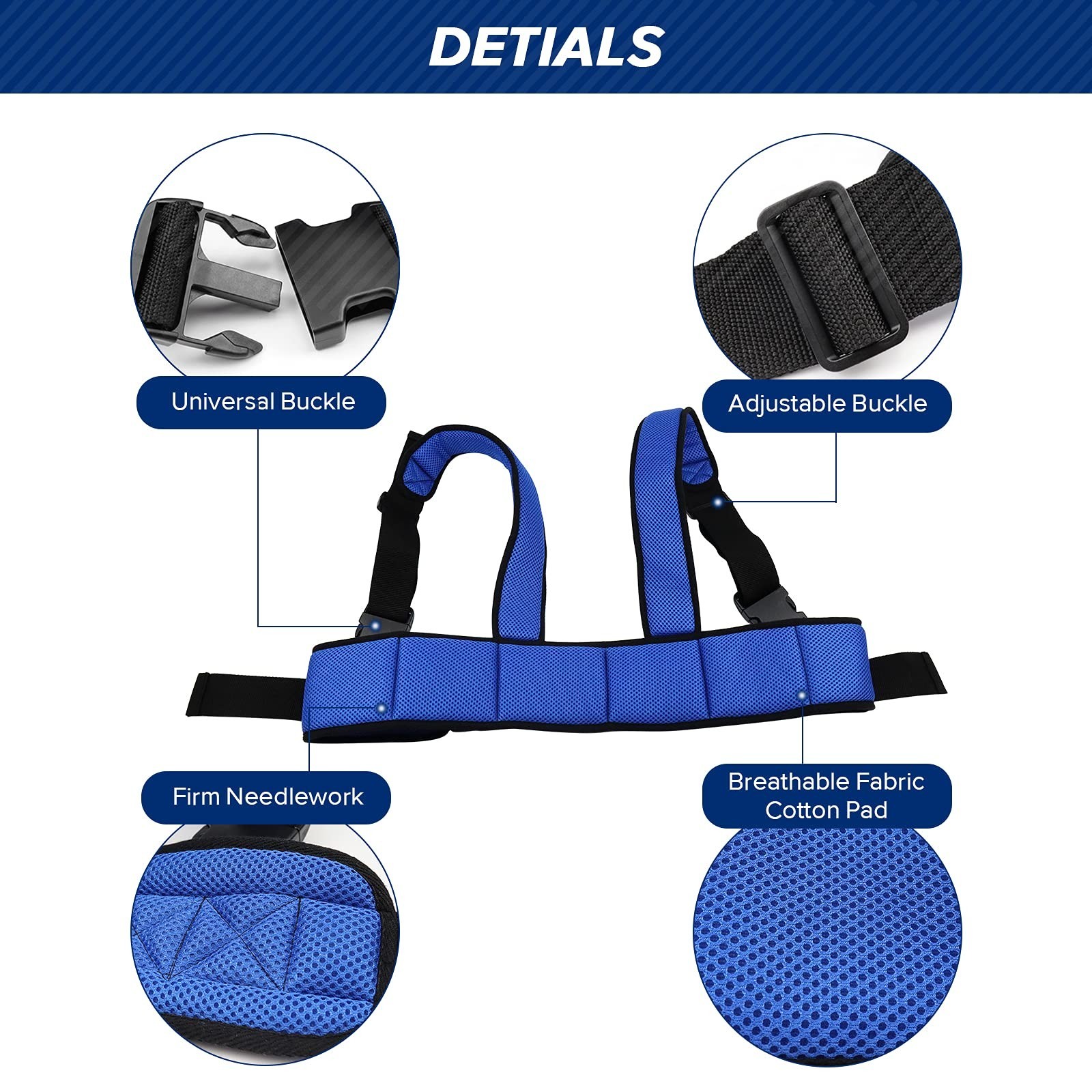 Adjustable Wheelchair Safety Belt Vest – Whole Body Support to Prevent Falls, Id