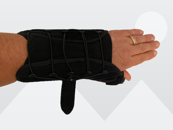 Adult Black Universal Left Hand Wrist Thumb Quick-Fit Support Splint Brace