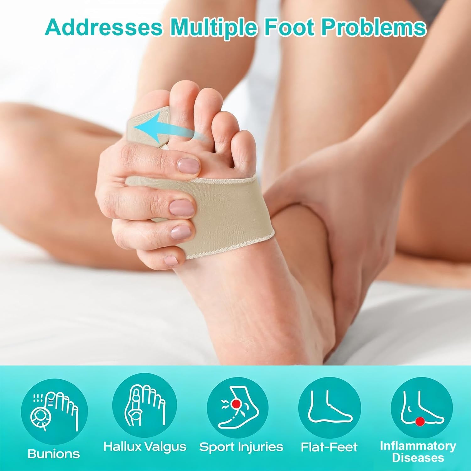 Bunion Corrector Relief Sleeves – Big Toe Straightener Gel Pads, Orthopedic Brac