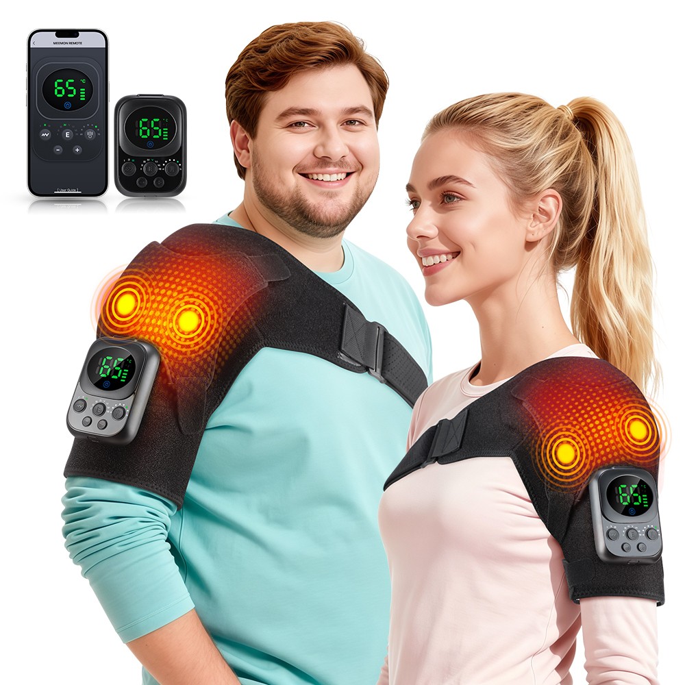 Electric Heated Shoulder 3 Modes Massager Brace with Vibration Joint Pain Relief